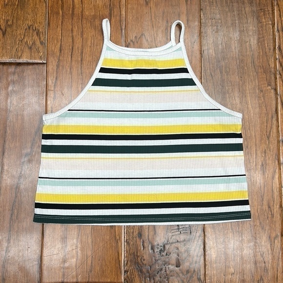Torrid women’s multi stripe ribbed high neck crop cami top - Picture 1 of 6